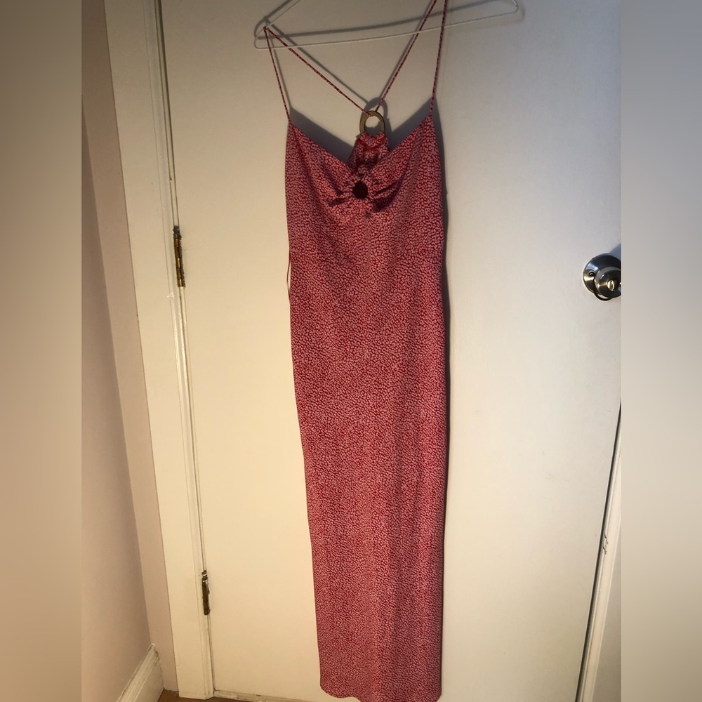 Zara, maxi dress, hot pink, spaghetti string dress